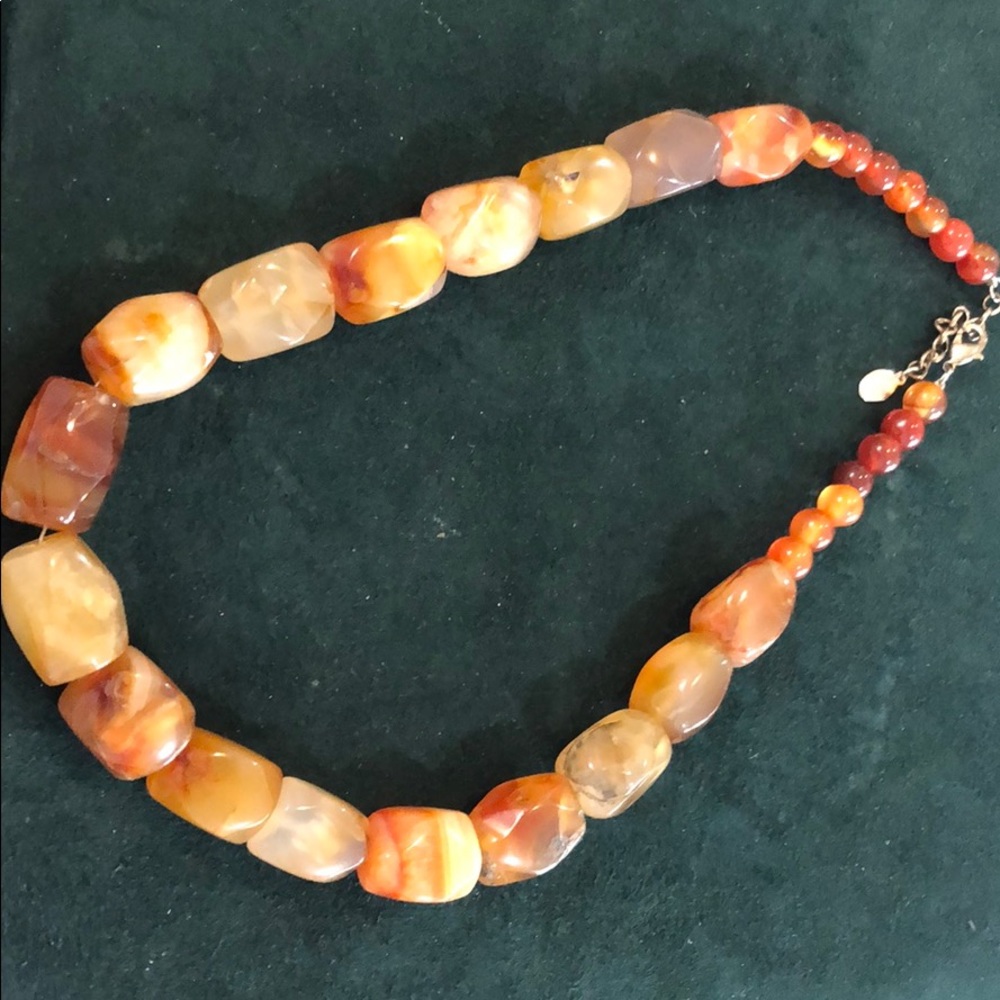 Sparkling Sage Glass Bead Stone Necklace‎